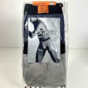 2009 JOCKEY Go Mesh‎ Boxer Briefs Men Moisture Wicking Size S Grey Pack of 2 NOS